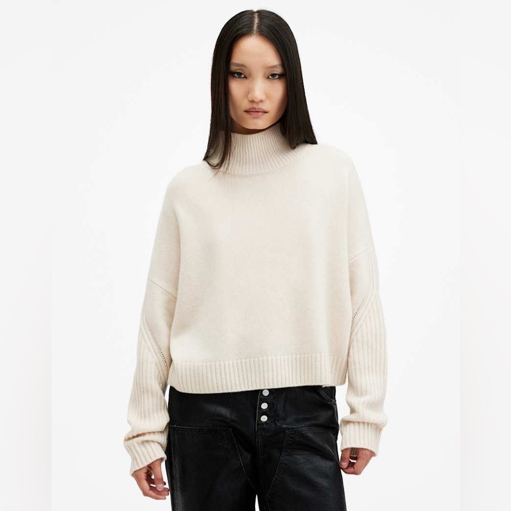 NWT AllSaints Ines Recycled Cashmere Wool Blend Sweater
